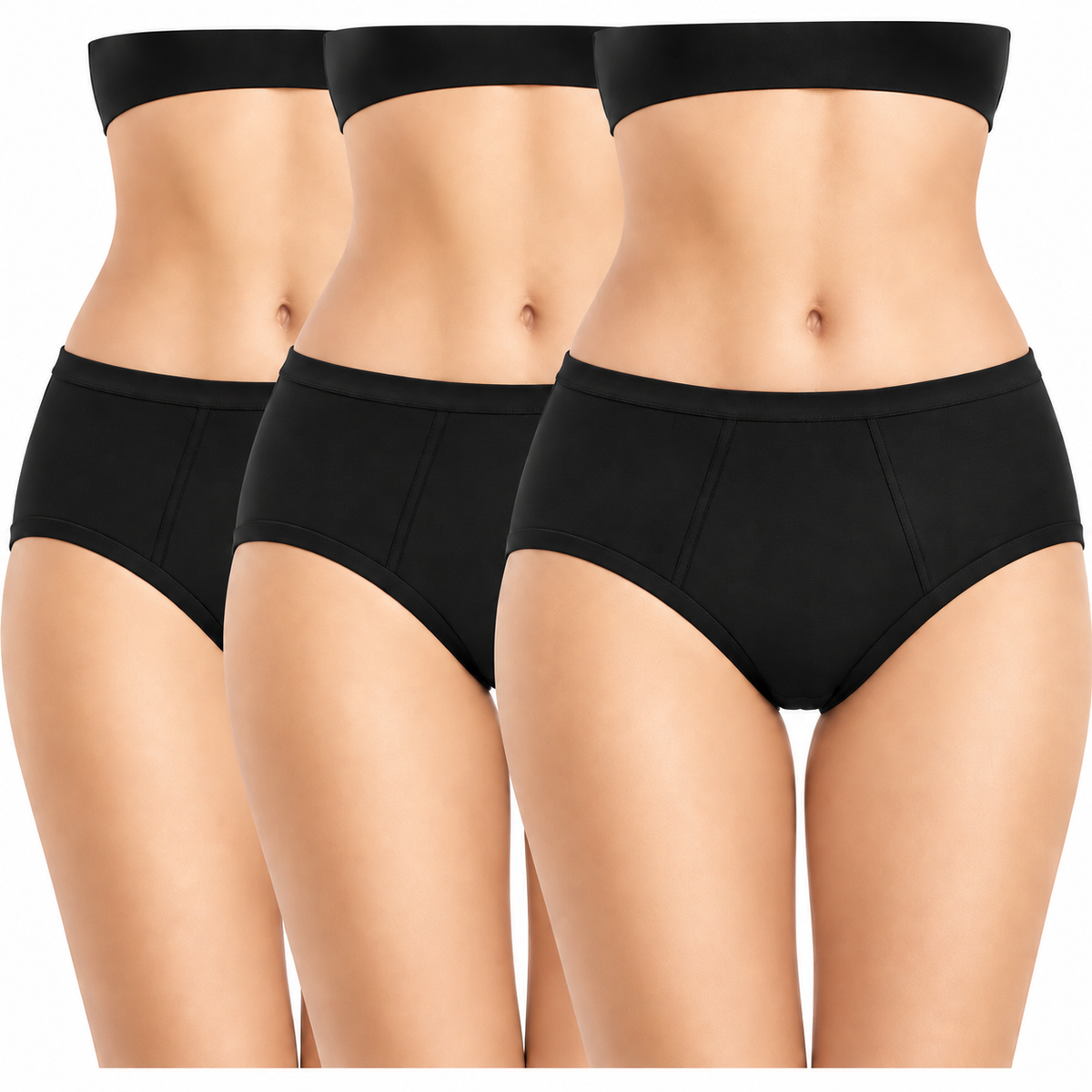 Healthfab® GoPadFree Heavy Leakproof Reusable Period Panty (Pack of 3)