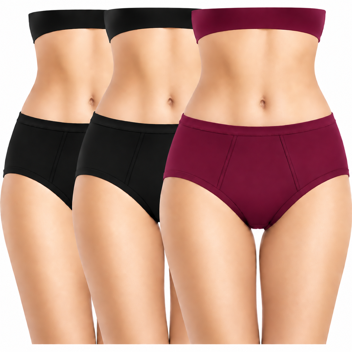 Healthfab® GoPadFree Heavy Leakproof Reusable Period Panty (Pack of 3)