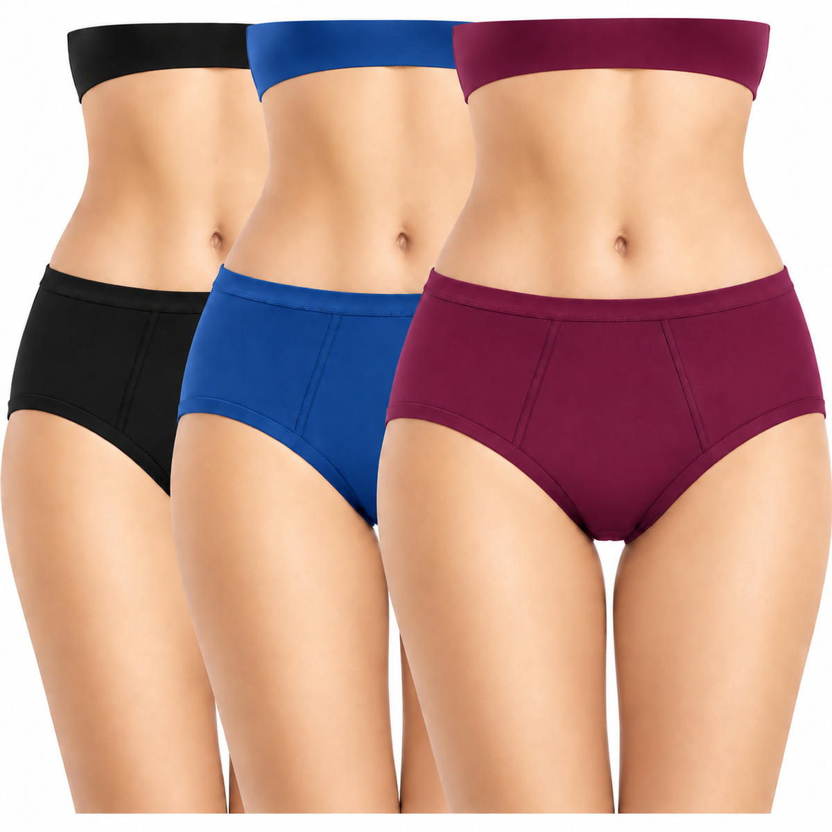 Healthfab® GoPadFree Heavy Leakproof Reusable Period Panty (Pack of 3)